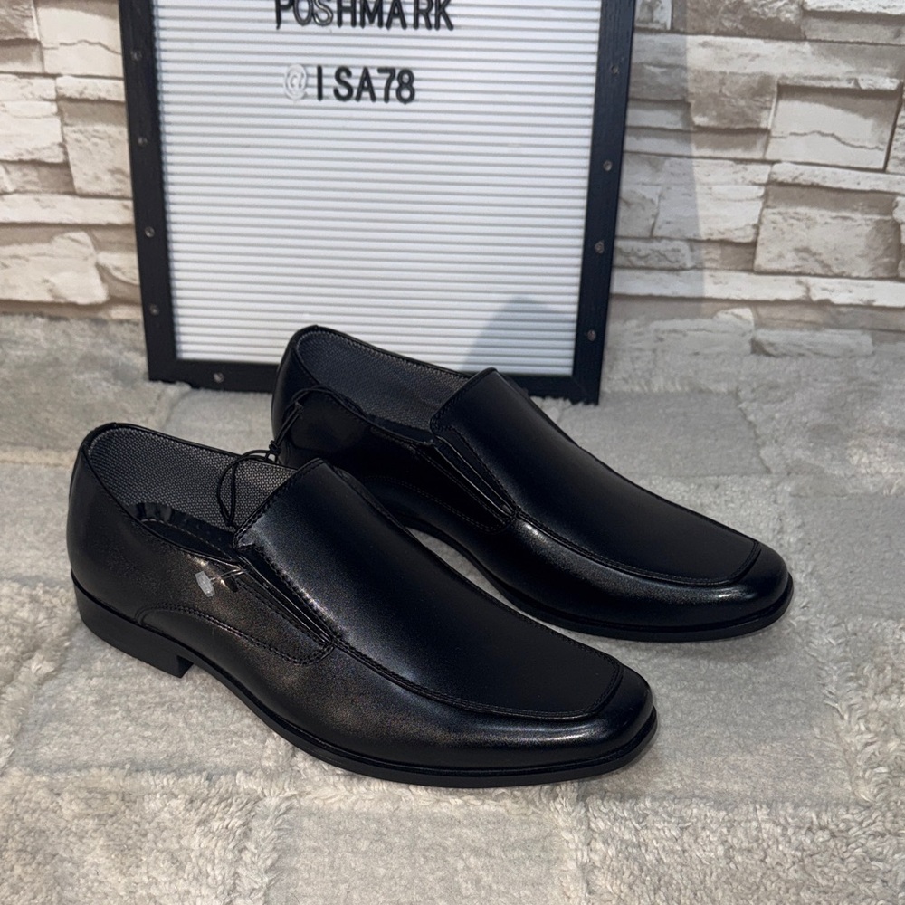 Perry Ellis Portfolio Ultra Foam 9.5 Sleek Black Men's Dress Shoes